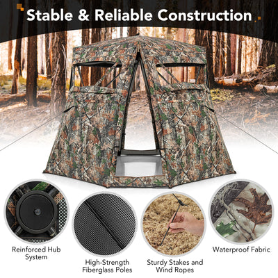 360° One Way See Through Ground Hunting Blind for Deer and Turkey Hunting