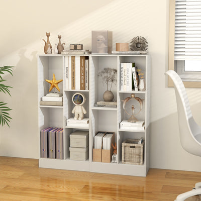 41 Inches 5-Cube Floor Bookcase with 2 Anti-Tipping Kits-White