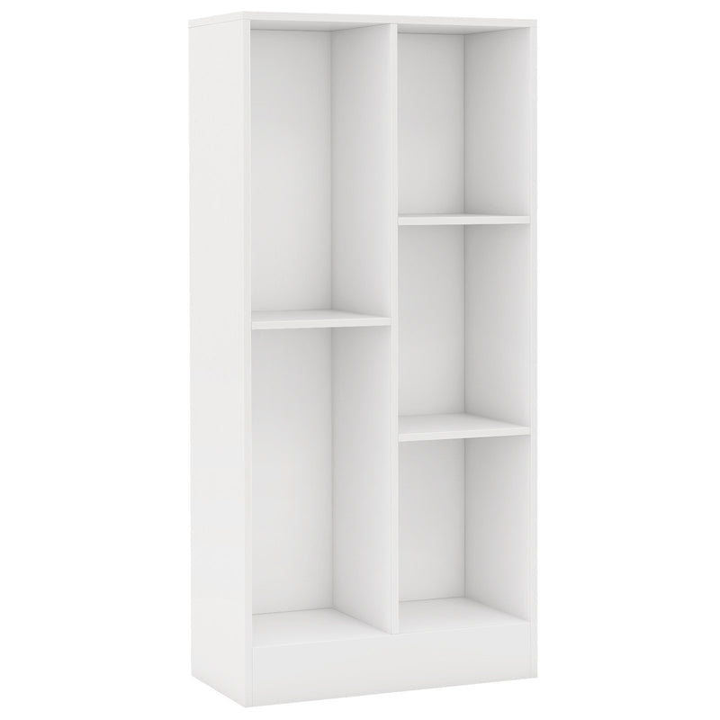 41 Inches 5-Cube Floor Bookcase with 2 Anti-Tipping Kits-White