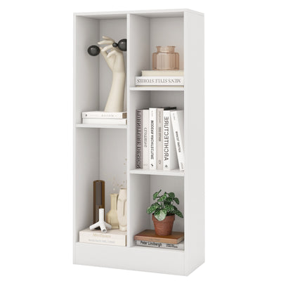 41 Inches 5-Cube Floor Bookcase with 2 Anti-Tipping Kits-White