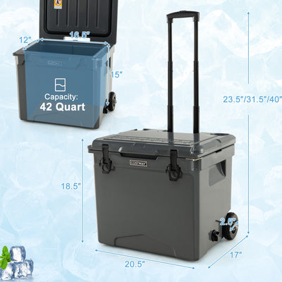 42 Quart Hard Cooler with Wheels and Handle