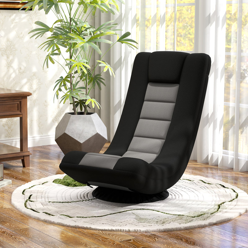 360° Swivel Gaming Chair with 4 Adjustable Position-Black and Gray