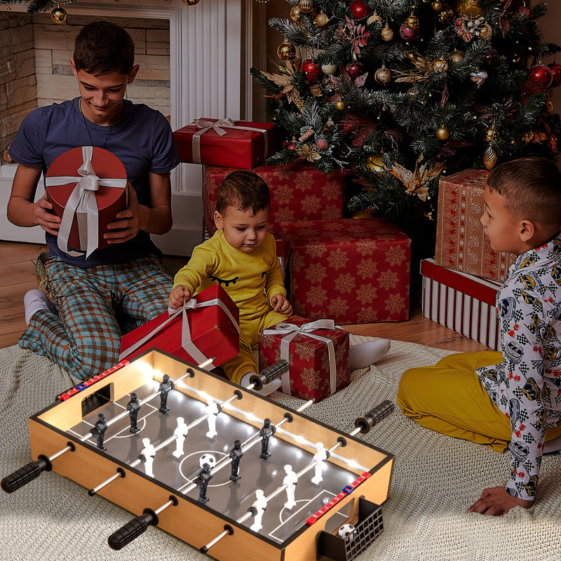 Game Room Size Football Table with Non-slip Handle-Brown