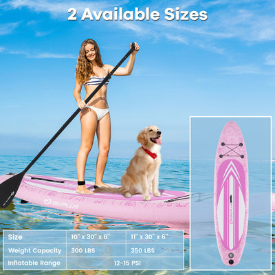 Inflatable Stand up Paddle Board iSUP Board Accessories with 3 Fins and Backpack-S