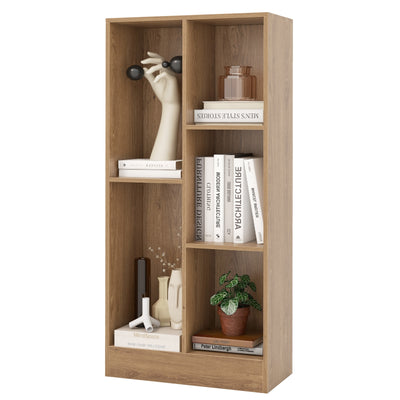 41 Inches 5-Cube Floor Bookcase with 2 Anti-Tipping Kits-Natural