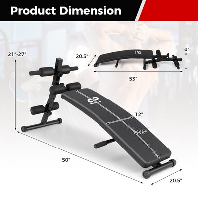 Adjustable Decline Sit Up Bench for Exercise for Home Gym