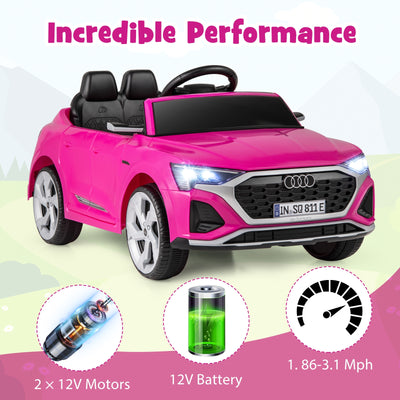 12V Kids Ride on Car Licensed Audi SQ8 with Remote Control and 3 Speeds-Pink