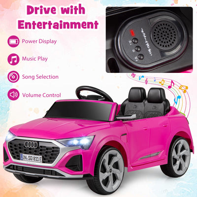 12V Kids Ride on Car Licensed Audi SQ8 with Remote Control and 3 Speeds-Pink