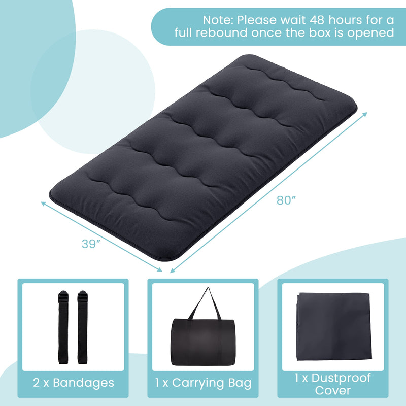 Futon Mattress with Washable Cover and Foldable Mat-Twin Size