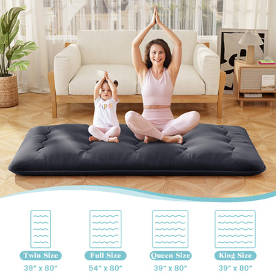 Futon Mattress with Washable Cover and Foldable Mat-Twin Size