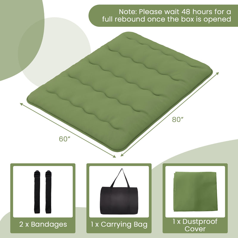 Floor Mattress with Washable Cover and Carry Bag-Queen Size