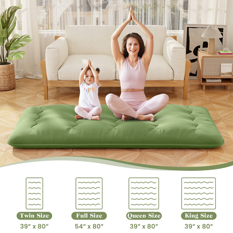 Floor Mattress with Washable Cover and Carry Bag-Twin Size