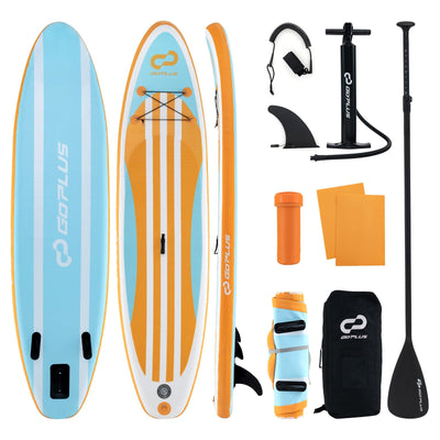 Inflatable Stand up Paddle Board with Adjustable Paddle and 3 Fins for Adults and Youths-L