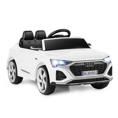 12V Kids Ride on Car Licensed Audi SQ8 with Remote Control and 3 Speeds-White