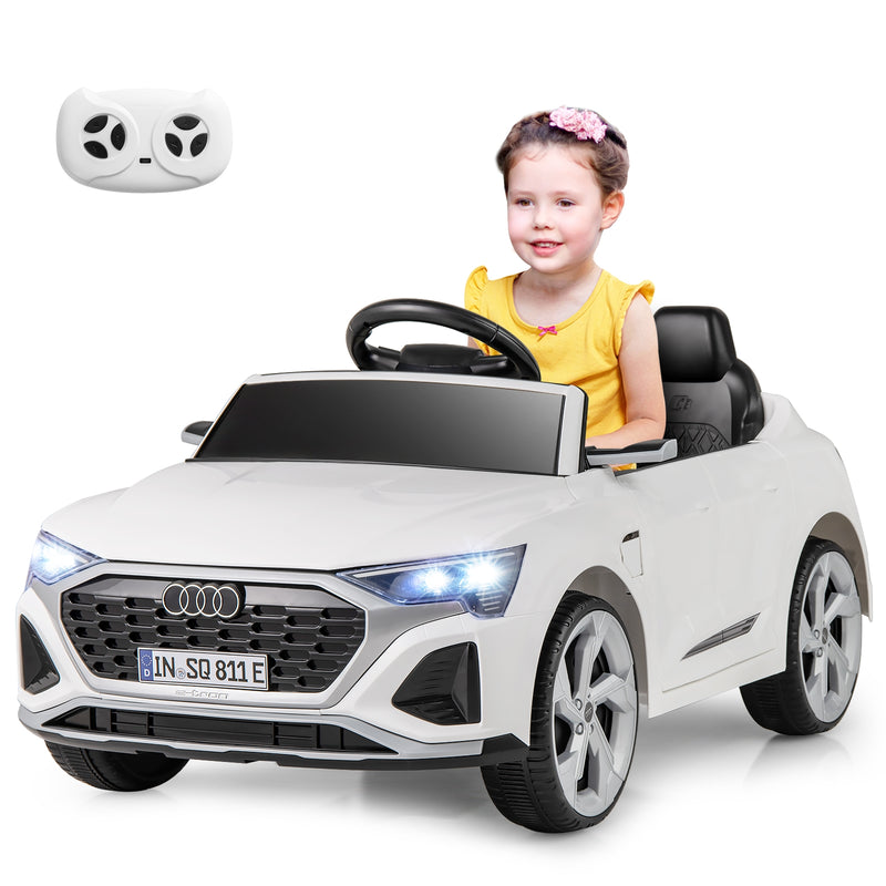 12V Kids Ride on Car Licensed Audi SQ8 with Remote Control and 3 Speeds-White