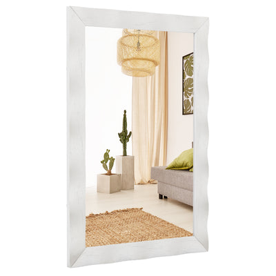 41.5 x 28 inches Farmhouse Wall Mirror with Solid Wood Frame-White