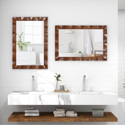 41.5 x 28 inches Farmhouse Wall Mirror with Solid Wood Frame-White