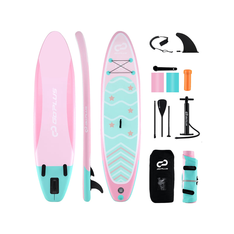 11 Feet Inflatable Stand up Paddle Board with 3 Fins and Adjustable Paddle-L