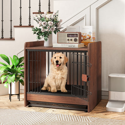 Dog Crate Indoor Dog Cage with Removable Tray and Lockable Door