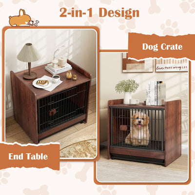 Dog Crate Indoor Dog Cage with Removable Tray and Lockable Door