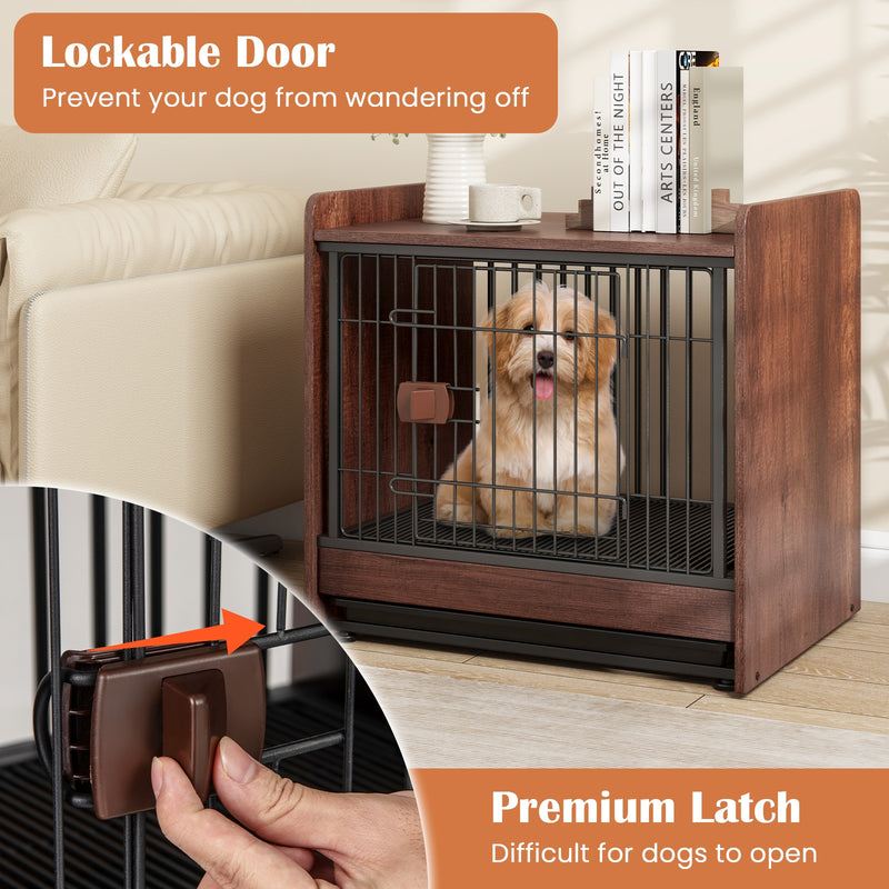 Dog Crate Indoor Dog Cage with Removable Tray and Lockable Door