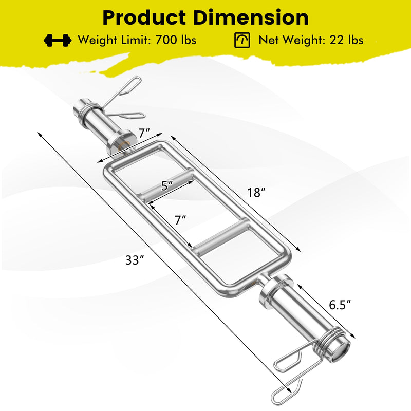 700 LBS Olympic Triceps Bar with Knurled Handles for Squats  Deadlifts  Shrugs