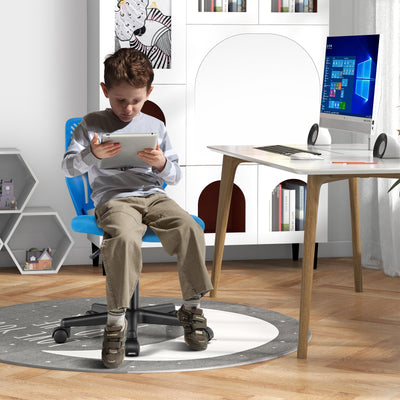 Height-adjustable Ergonomic Kids Desk Chair with Universal Casters-Blue