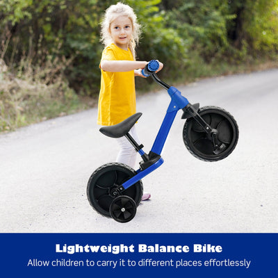 4-in-1 Kids Training Bike Toddler Tricycle with Training Wheels and  Pedals-Blue