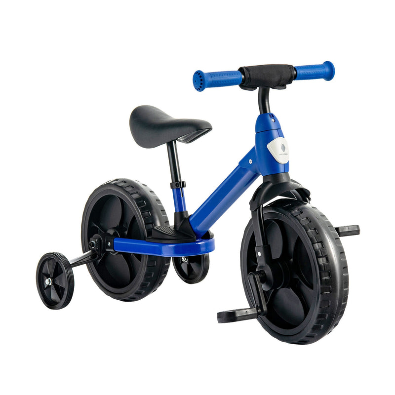 4-in-1 Kids Training Bike Toddler Tricycle with Training Wheels and  Pedals-Blue