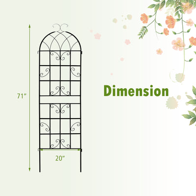 2/4 Pack 71 x 20 Inch Metal Garden Trellis for Climbing Plants-Set of 4