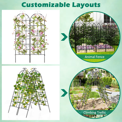 2/4 Pack 71 x 20 Inch Metal Garden Trellis for Climbing Plants-Set of 4