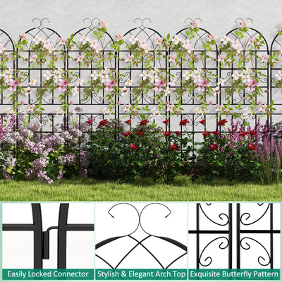 2/4 Pack 71 x 20 Inch Metal Garden Trellis for Climbing Plants-Set of 4