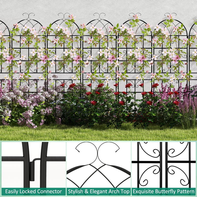 2/4 Pack 71 x 20 Inch Metal Garden Trellis for Climbing Plants-Set of 4