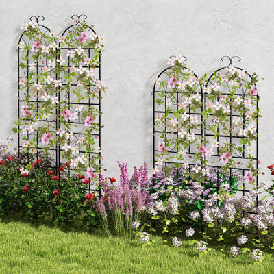 2/4 Pack 71 x 20 Inch Metal Garden Trellis for Climbing Plants-Set of 2