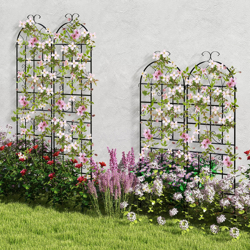 2/4 Pack 71 x 20 Inch Metal Garden Trellis for Climbing Plants-Set of 2