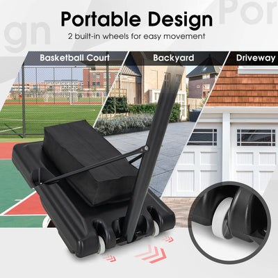 4.25-10 Feet Adjustable Basketball Hoop System with 44 Inch Backboard-B