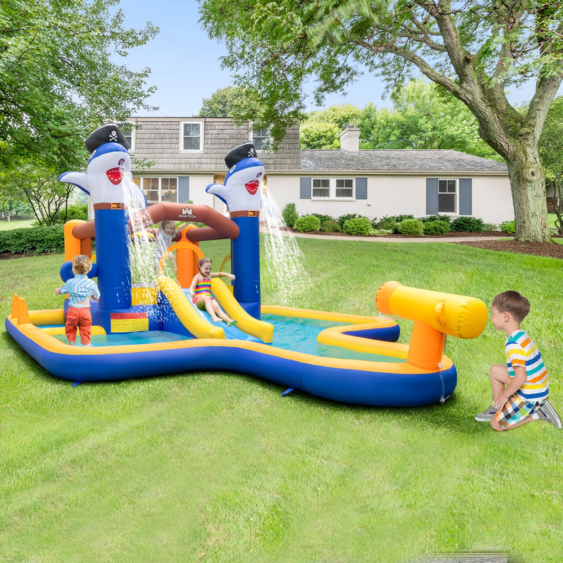 7-In-1 Water Slide Park with Splash Pool and Water Cannon without Blower