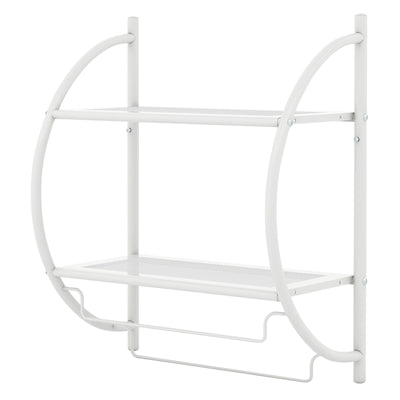 Wall Mounted 2-Tier Bathroom Towel Rack with 2 Towel Bars-White