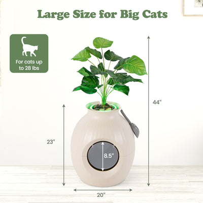 Smart Plant Cat Litter Box with Electronic Odor Removal & Sterilization-Beige