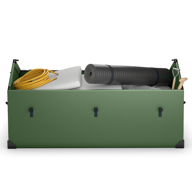 Waterproof Outdoor Storage Box with Ventilated Window  Adjustable Snap-Green