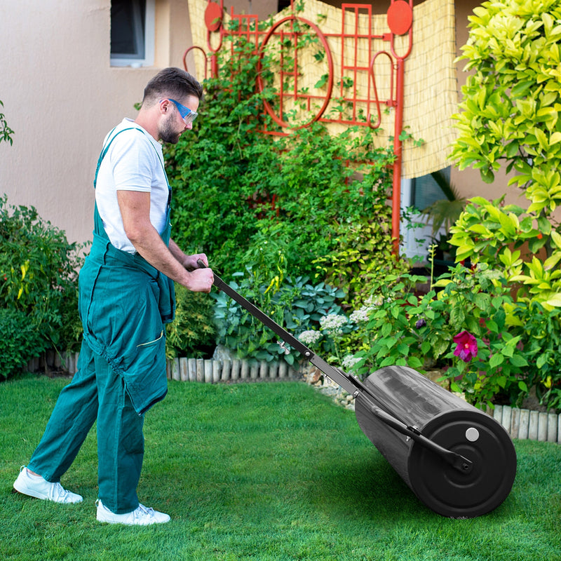 39 Inch Wide Push/Tow Lawn Roller-Black