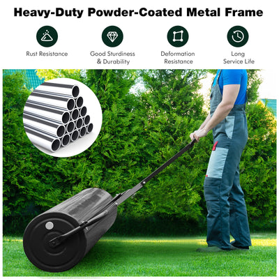 39 Inch Wide Push/Tow Lawn Roller-Black