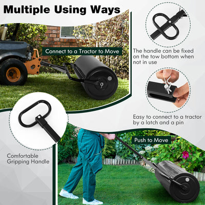 39 Inch Wide Push/Tow Lawn Roller-Black