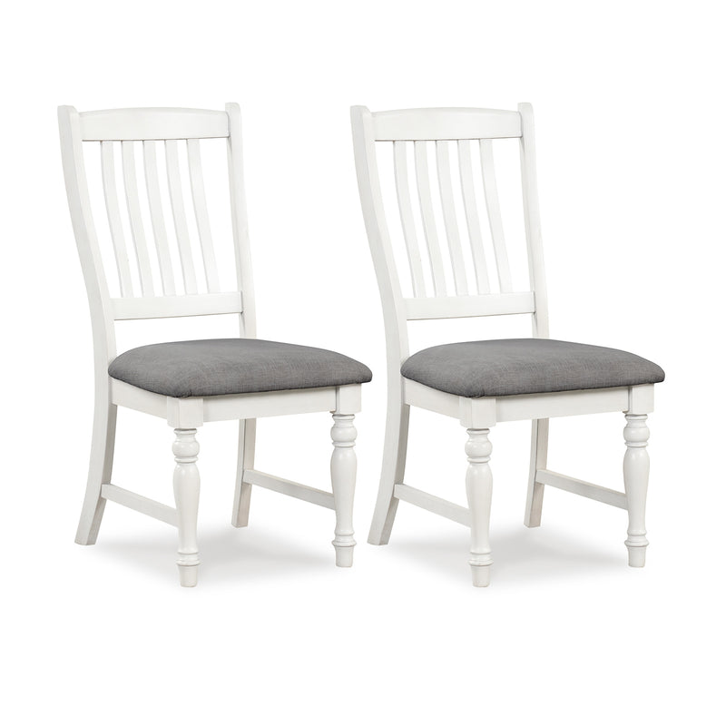 Set of 2 Dining Chairs Kitchen Side Chair with Solid Wood Legs-White