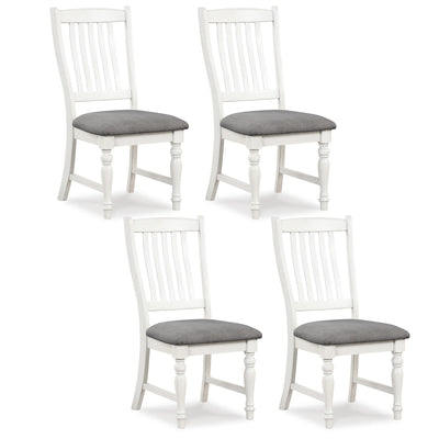 Set of 2 Dining Chairs Kitchen Side Chair with Solid Wood Legs-White