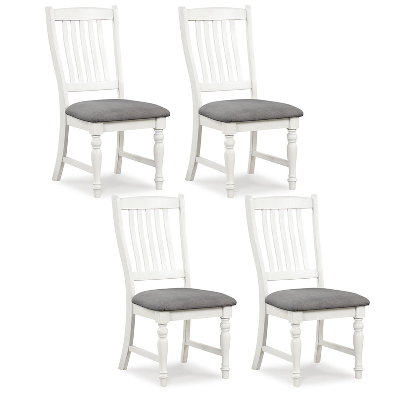 Set of 2 Dining Chairs Kitchen Side Chair with Solid Wood Legs-White