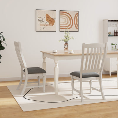 Set of 2 Dining Chairs Kitchen Side Chair with Solid Wood Legs-White