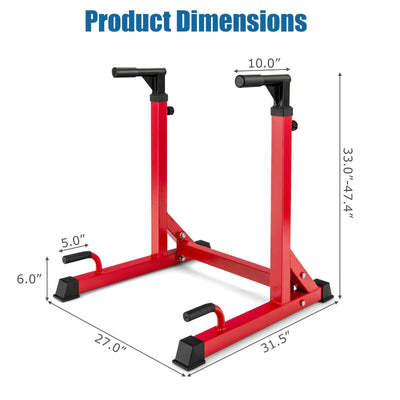 Adjustable Multi-function Dip-up Station for Power Training-Red