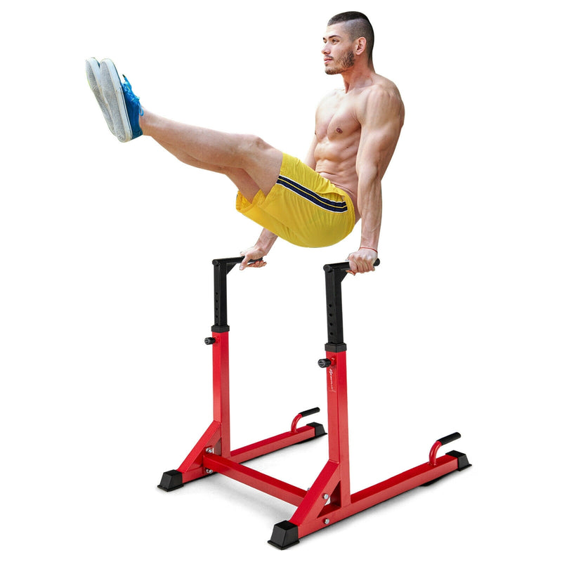 Adjustable Multi-function Dip-up Station for Power Training-Red