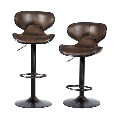 Set of 2 Adjustable Bar Stools for Counter